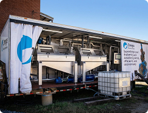 Mobile thickening services with rotary drum thickeners and ancillary equipment